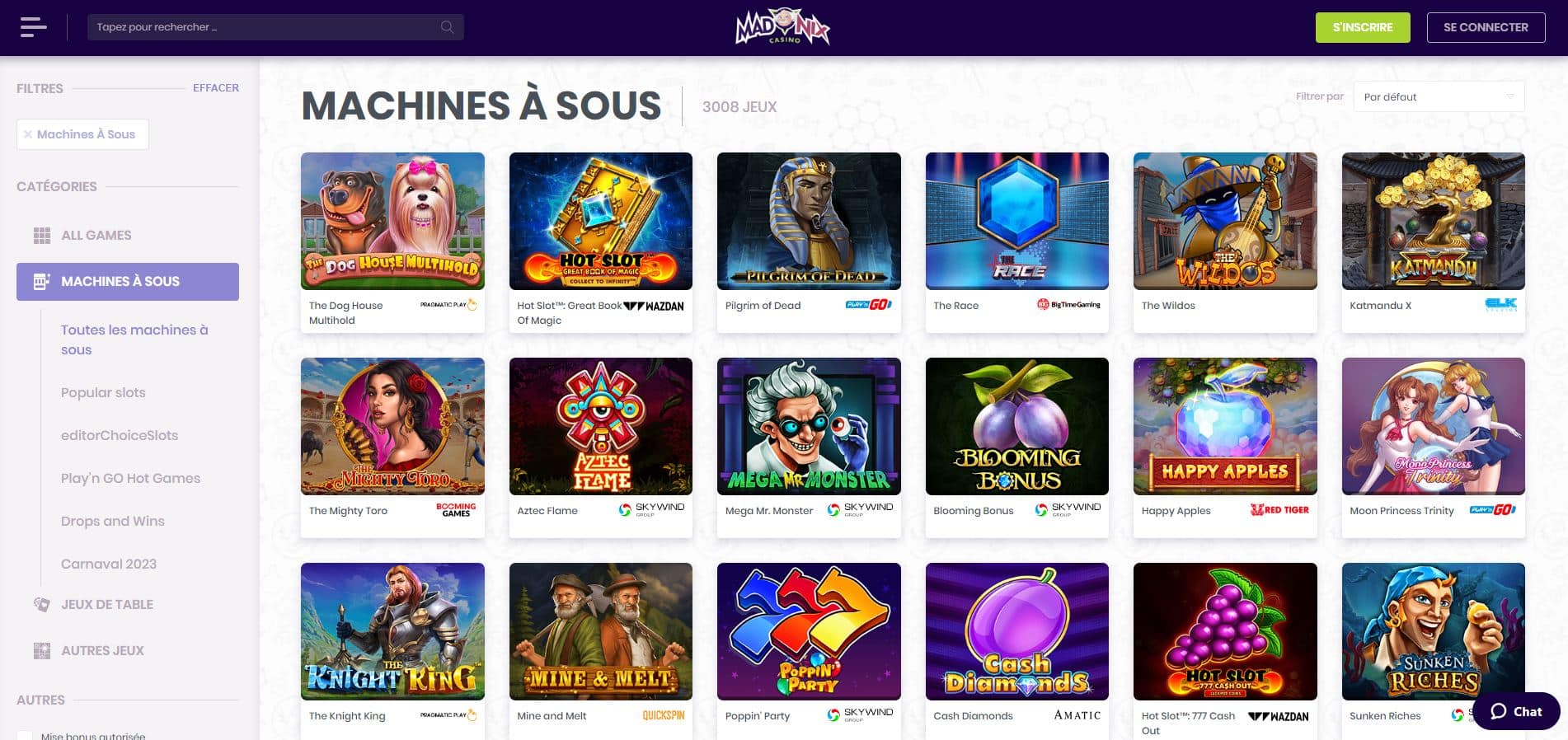 Machines à sous sur madnix - Madnix casino avis