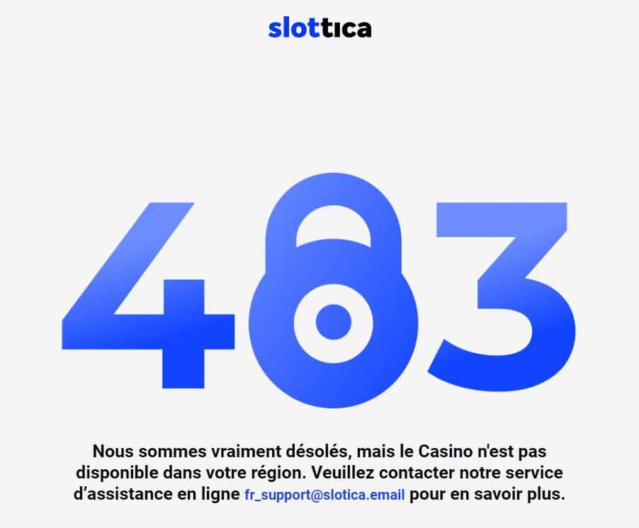 Slottica Casino Indisponible en France