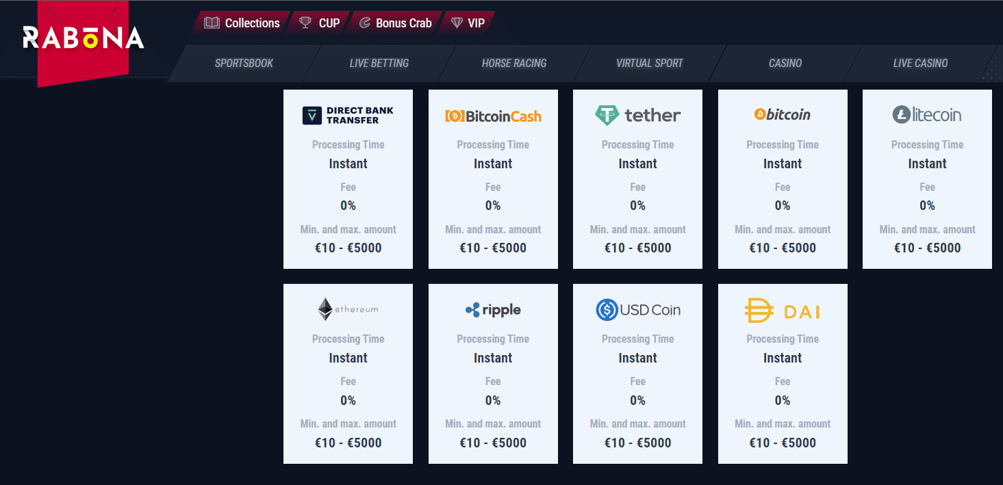 rabona crypto casino