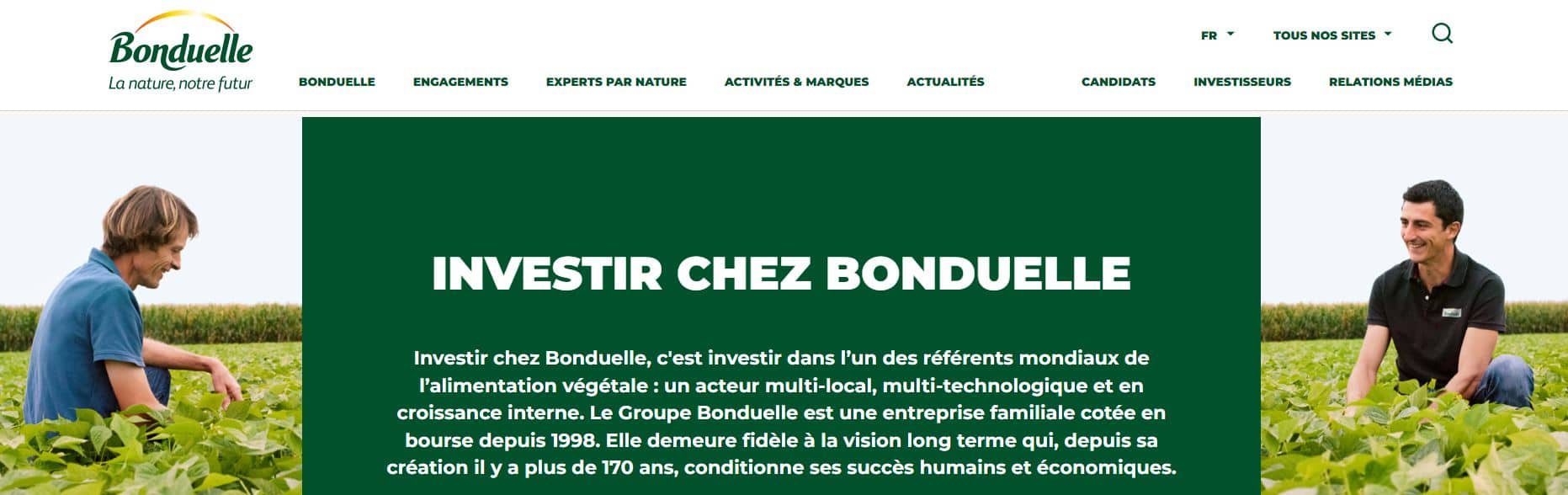 Bonduelle - Investir chez Boonduelle - Acheter Action Bonduelle