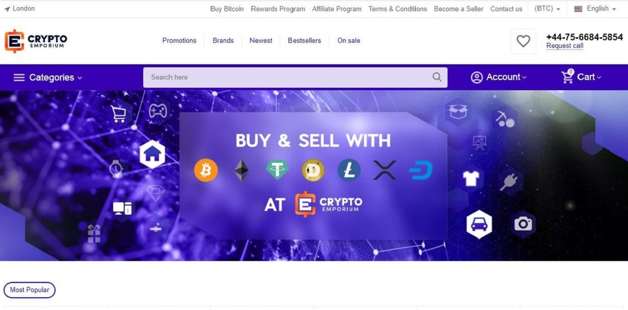 Le site Crypto Emporium