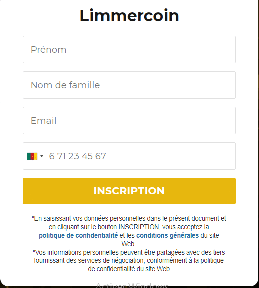 Étape 1 : Ouvrir un compte LimmerCoin