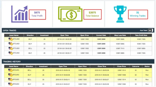 Configuration du trading en direct