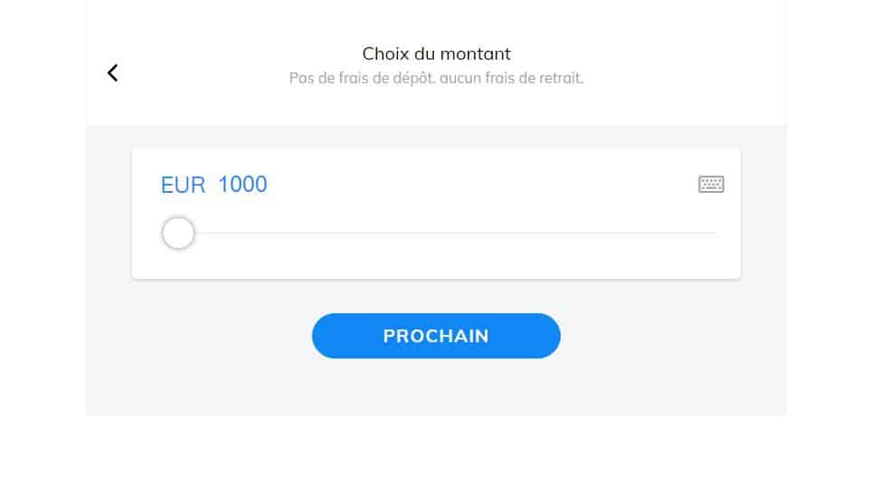 AvaTrade - Choisir le montant à déposer - Acheter Action Aperam