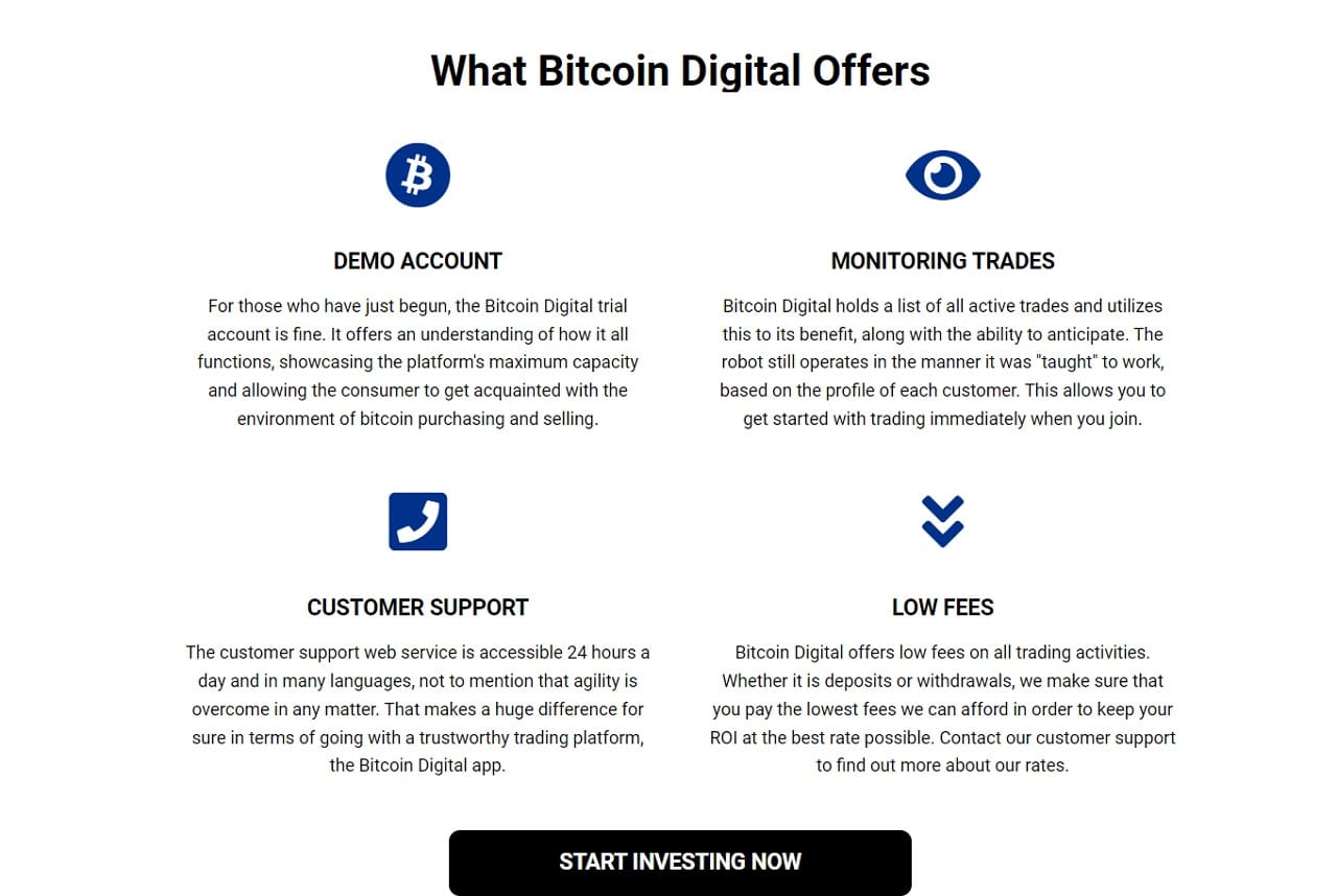 Bitcoin Digital fonctionnalités