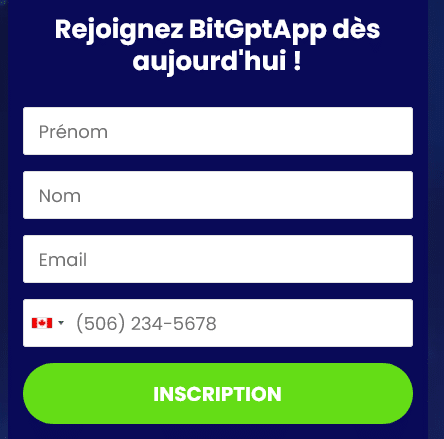 Avis BitPrime Gold : Inscription