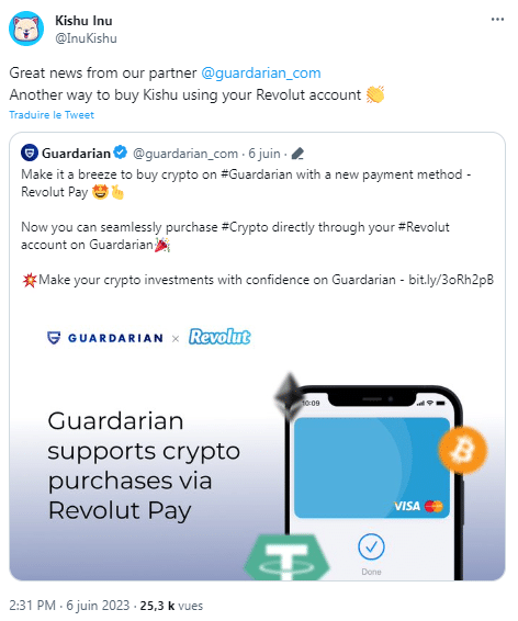 Acheter Kishu Inu avec Revolut