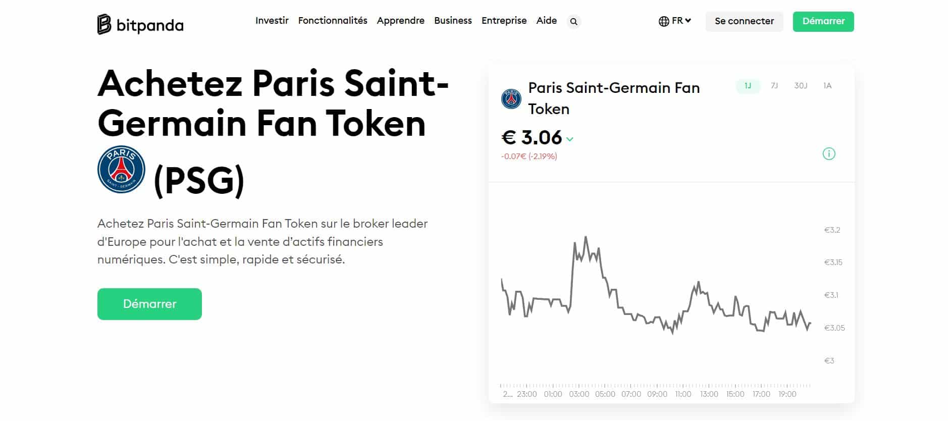 Bitpanda - Accueil - Acheter PSG Token