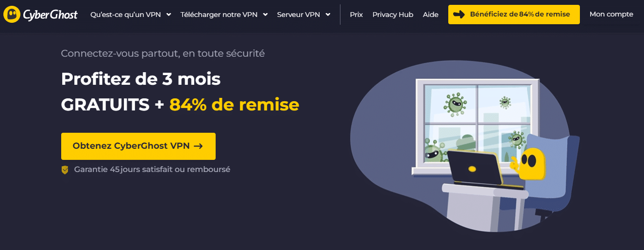 Cyberghost - VPN gratuit windows
