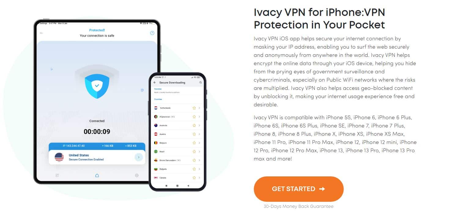 Ivacy VPN - Protection - VPN iPhone