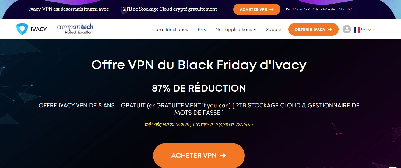 Ivacy VPN - meilleur VPN gratuit