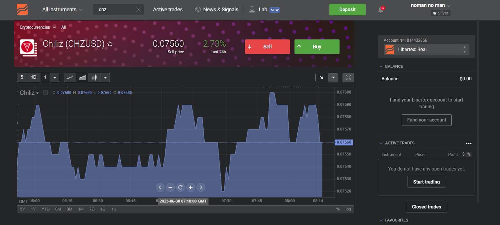 Libertex - Acheter Chiliz - Argentina FC Token