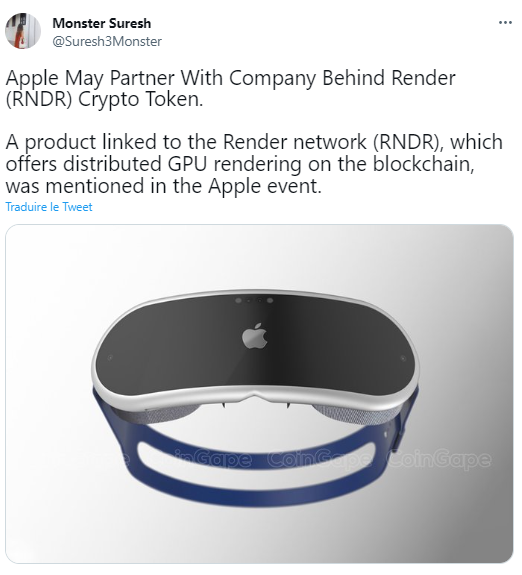 Partenariat entre Apple et Render Token - de quoi il s'agit