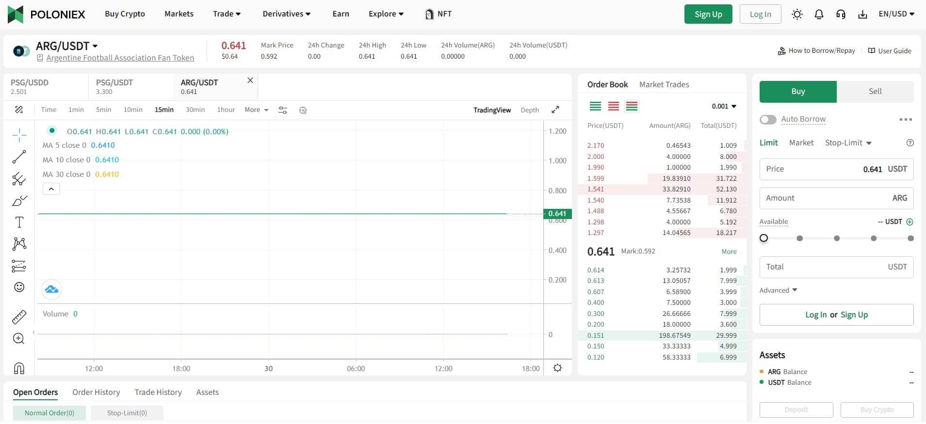 Poloniex - ARG USDT - Acheter Argentina FC Token