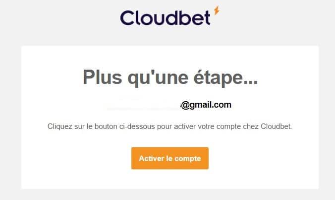 2.3. Activer le compte - Cloudbet avis