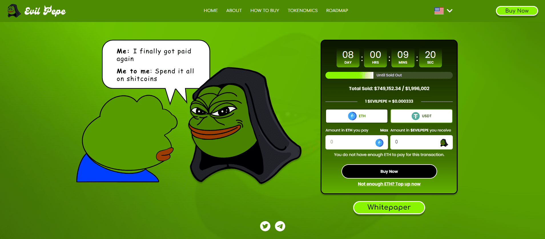 evil pepe coin prévente