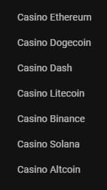 Sections particulières du casino - Cloudbet Avis