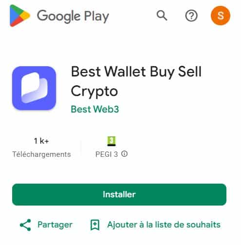 2. Cliquer sur Installer - Comment s'inscrire sur un exchange crypto sur mobile