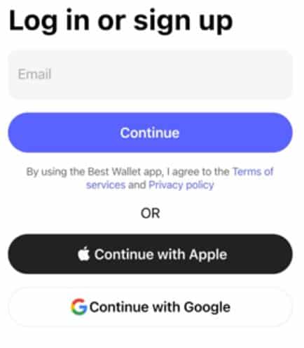 3. S'inscrire sur Best Wallet - Comment s'inscrire sur un exchange crypto sur mobile