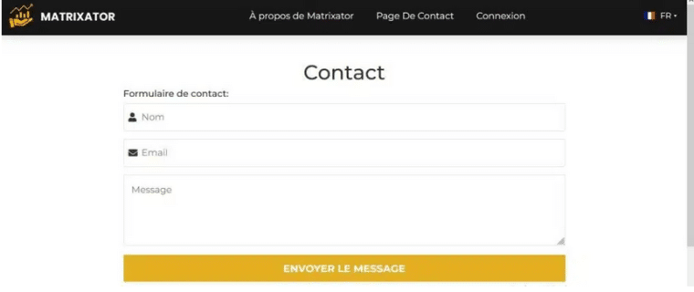 Matrixator formulaire de contact