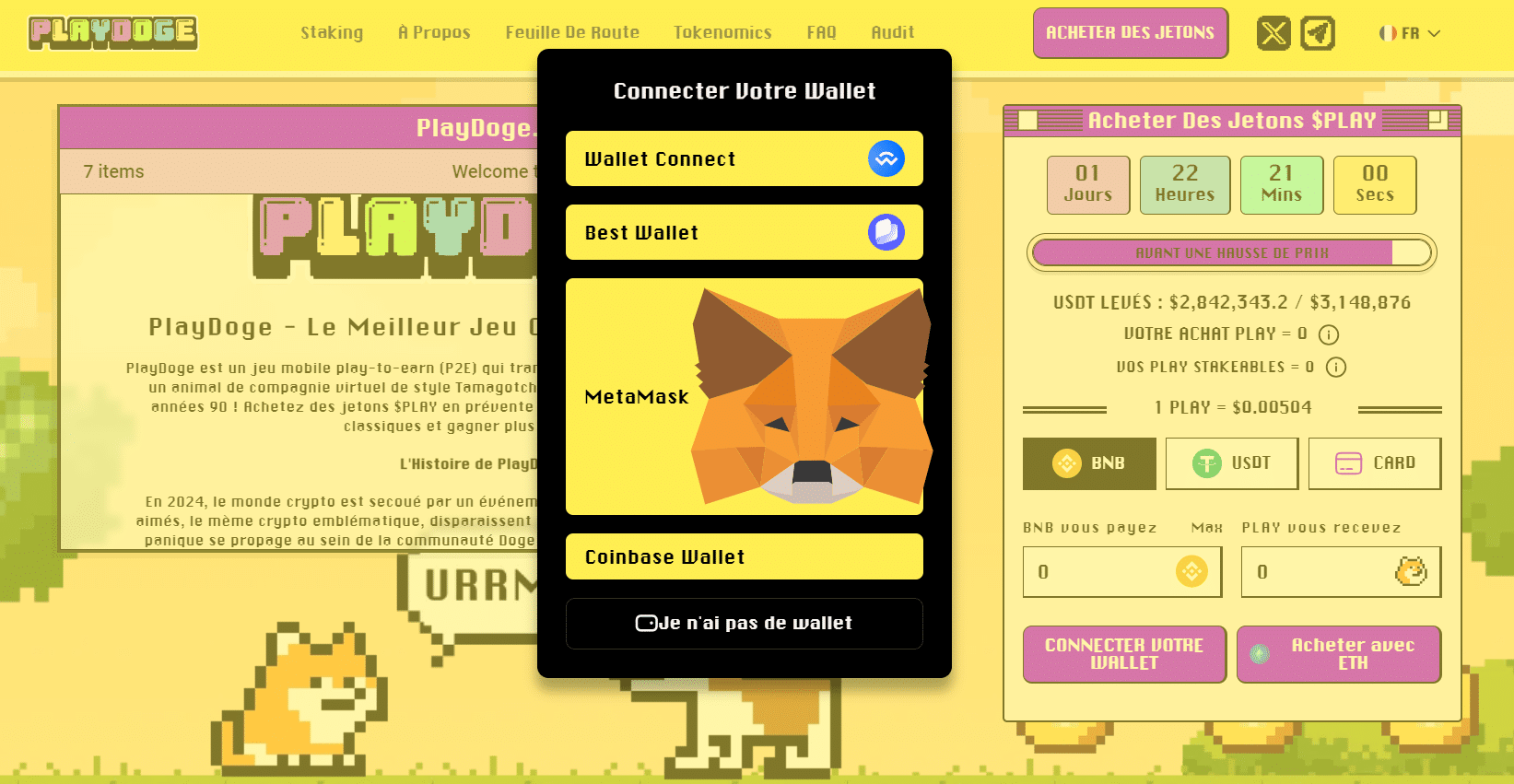 Connecter son wallet pour acheter PLAY