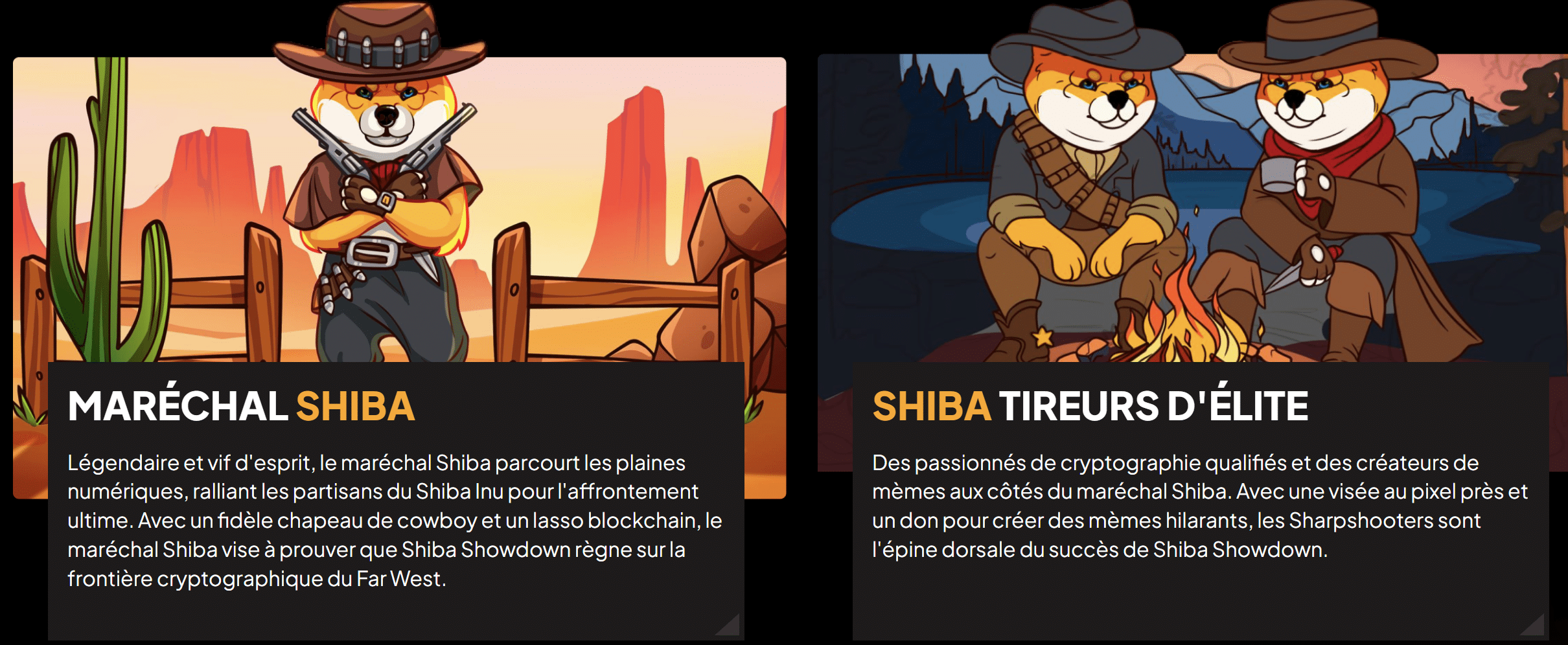 Shiba Shootout personnages