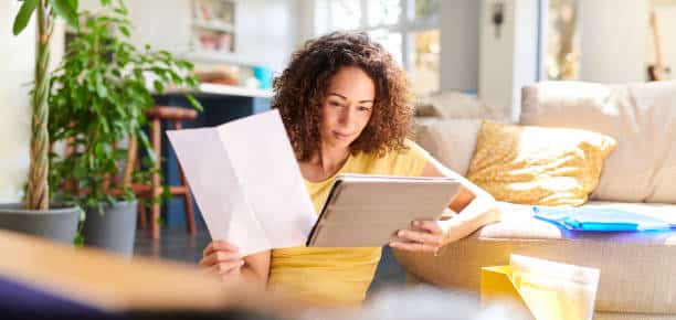 woman studying