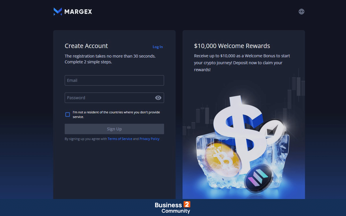 Εγγραφή στο Margex Crypto App