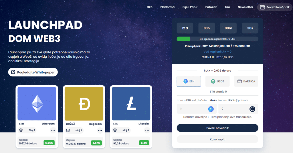 Crypto prvi Web3 Portal Launchpad počinje danas s pretprodajom