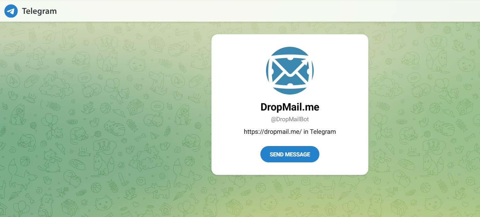 najbolji telegram botovi dropmail