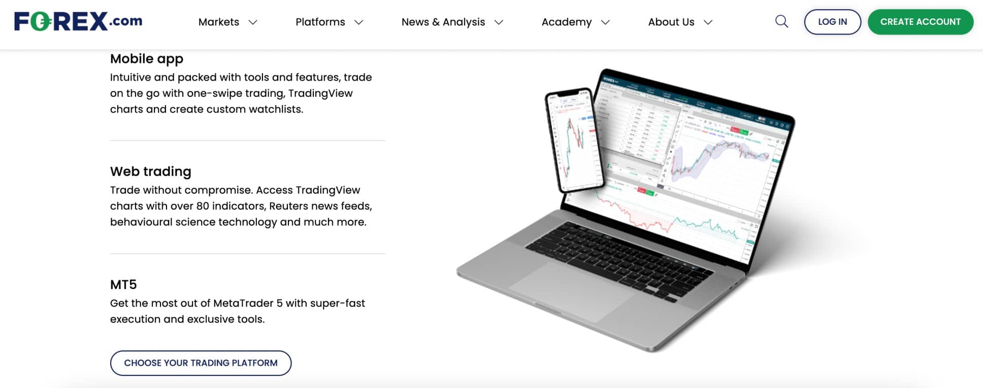 forex.com kereskedési platform