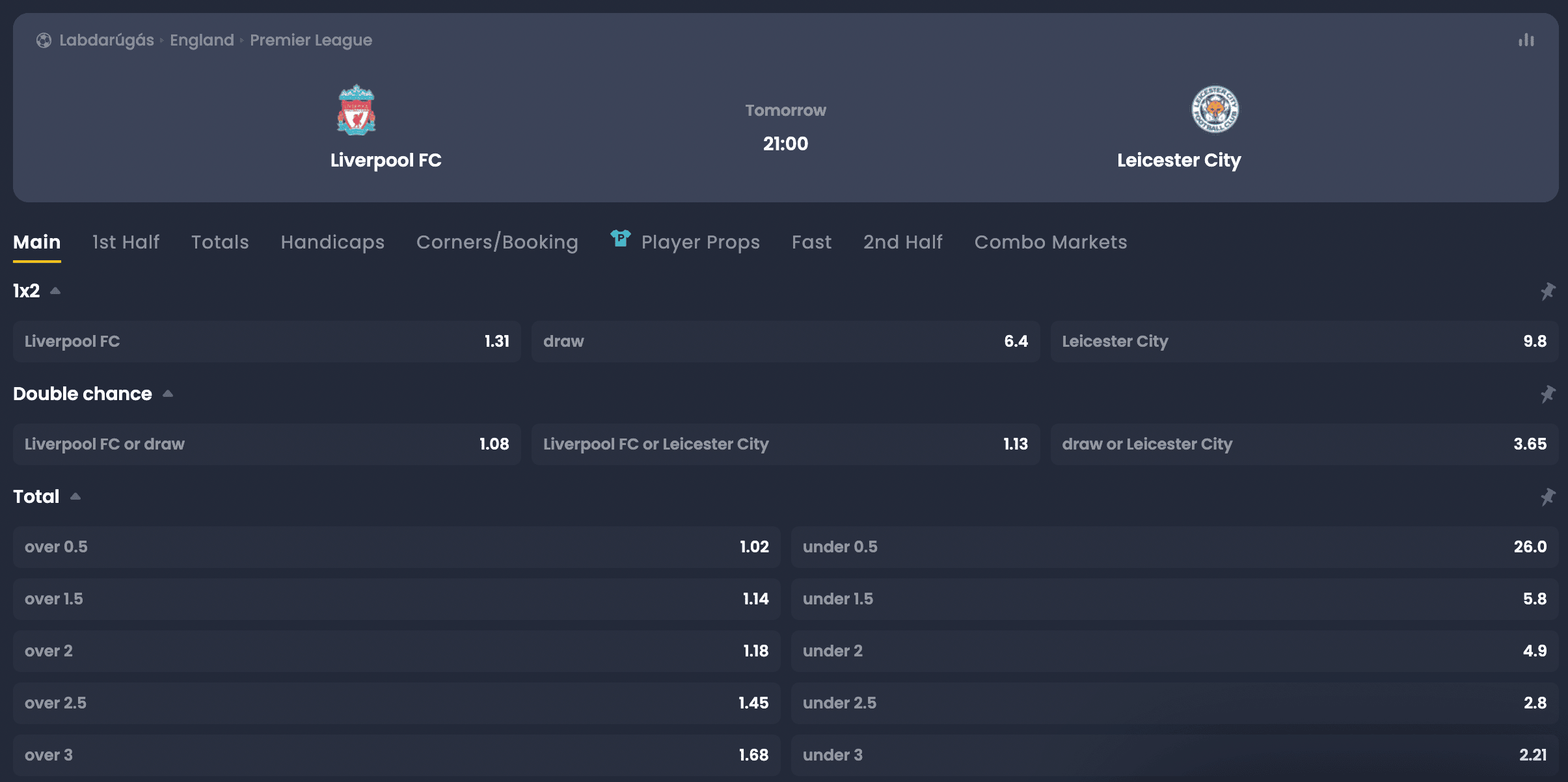 liverpool leicester tippek