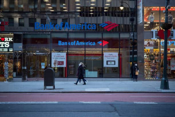 Manhattan, New York. January 07, 2021. Bank of America a Fifth Avenue-n