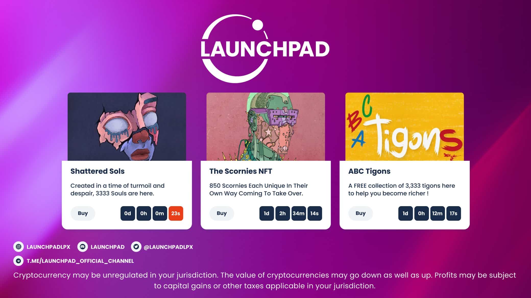 Launchpad XYZ NFT vásárlás kollekció