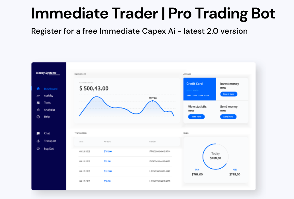 Immediate Trader főoldal