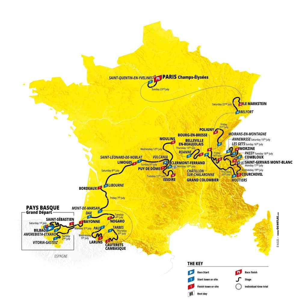 tour de france 2023 route