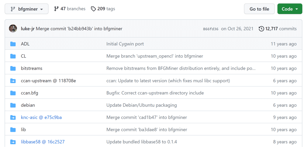 BFGMiner Bitcoin bányász szoftver