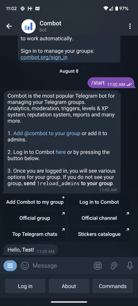 Combot Telegram Bot