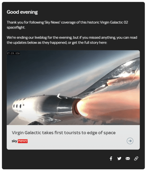 Virgin Galactic Announcement