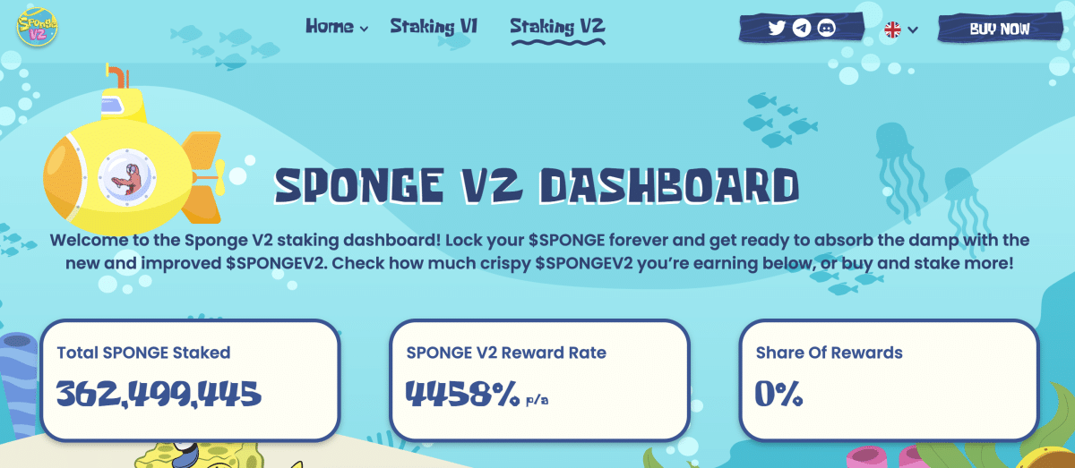 Sponge v2 dashboard