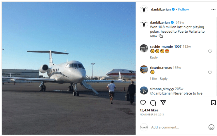 Dan Bilzerian jet insta