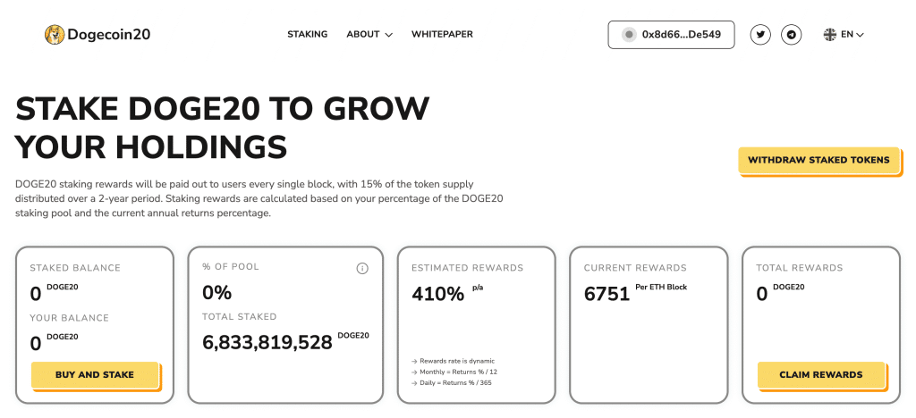 Dogecoin20 staking