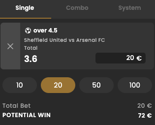 sheffield - arsenal gol fogadas