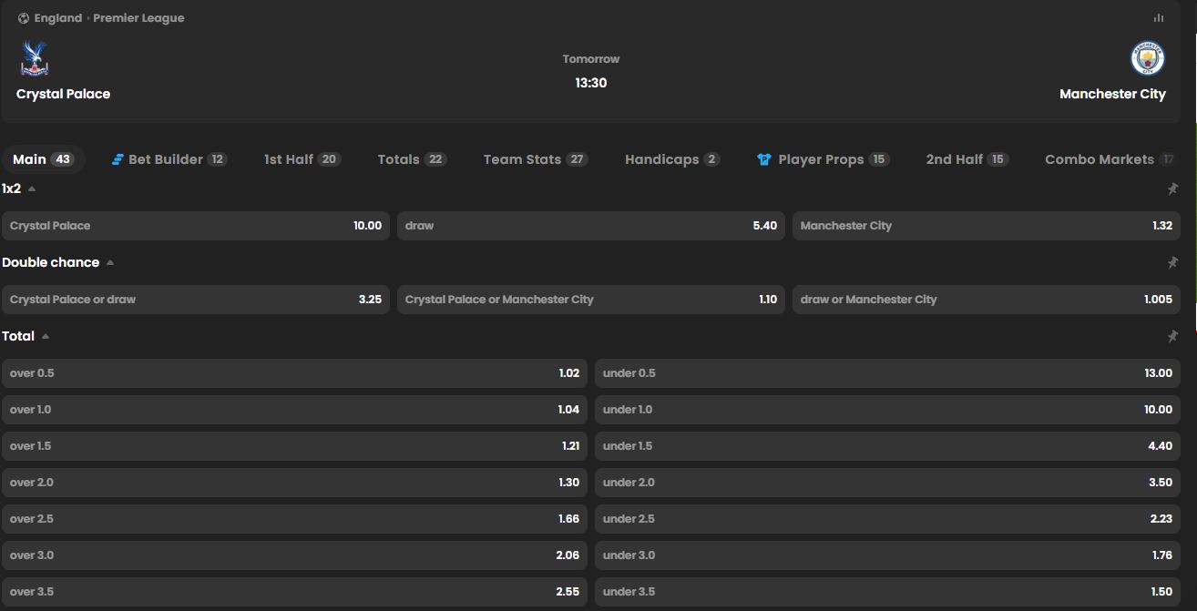 Crystal Palace - Manchester City Lucky Block