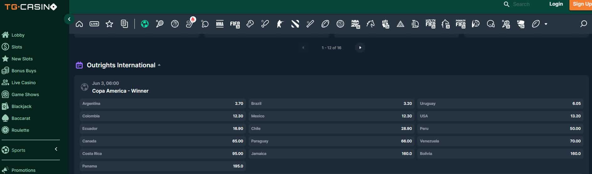 Copa América 2024 TG.Casino