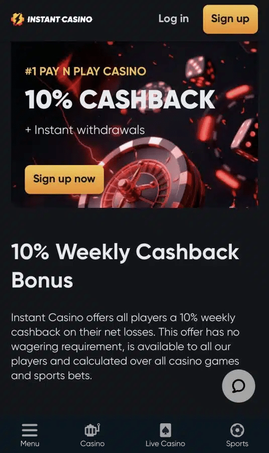 bonuszok instant casino