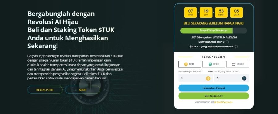 eTukTuk - Crypto Hijau yang Bisa Anda Masukkan Kedalam Keranjang investasi Anda