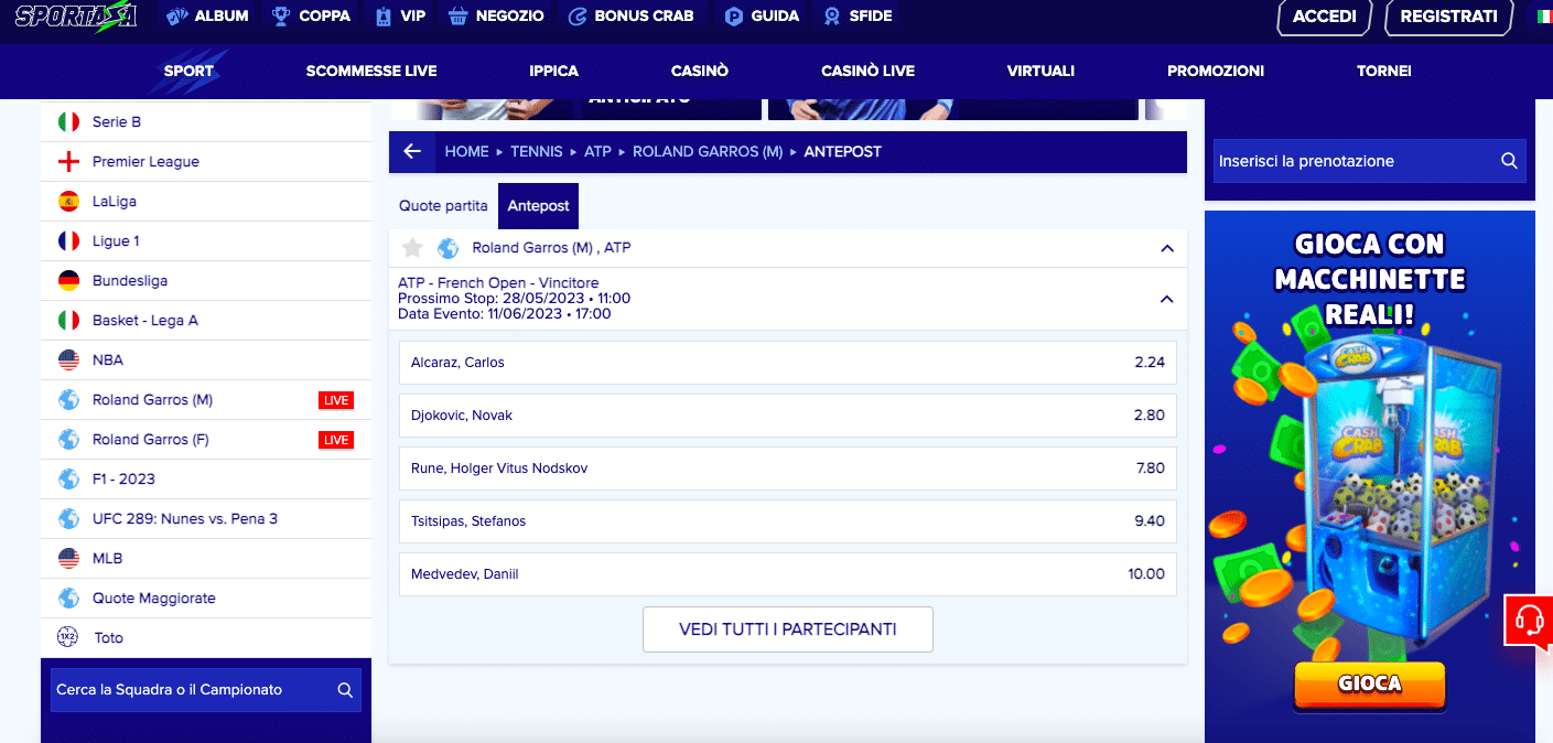 siti scommesse tennis sportaza