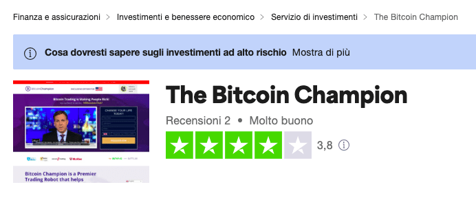 bitcoin champion recensioni trustpilot