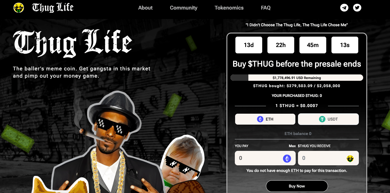 comprare thug life token 1